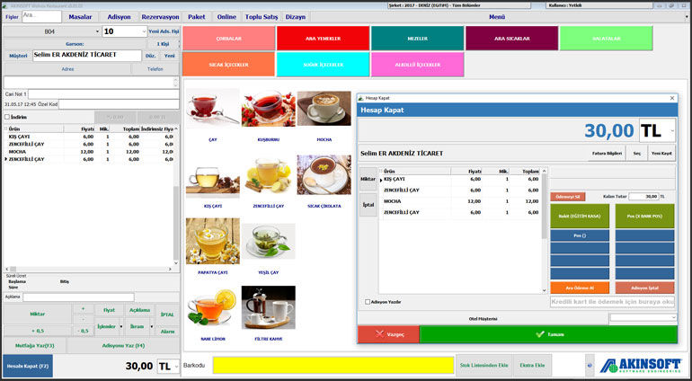 akınsoft restorant